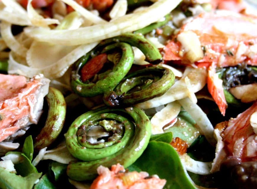 wild salmon springtime salad