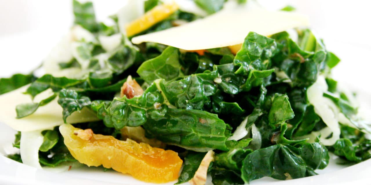 lacinato kale salad with comté, fennel, walnuts & apricots