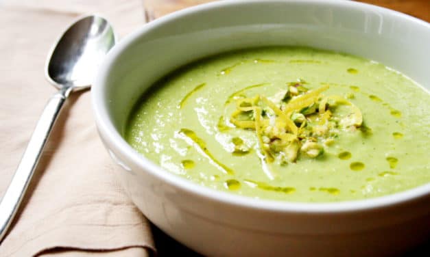 Chilled Pea, Squash & Mint Soup