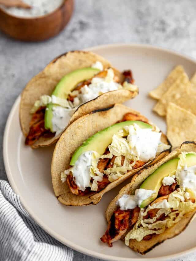 Chipotle Chicken Tacos with Lime Crema Sauce - From Scratch Fast ...