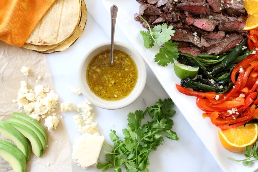 grilled skirt steak with easy mojo sauce