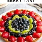 Gluten free berry tart on a platter