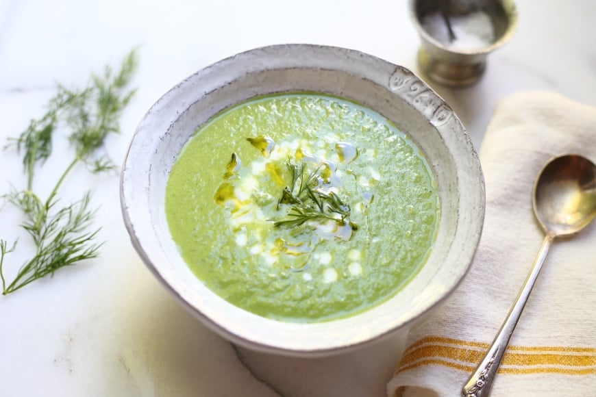 This revitalizing cold cucumber soup comes together in 5 minutes!