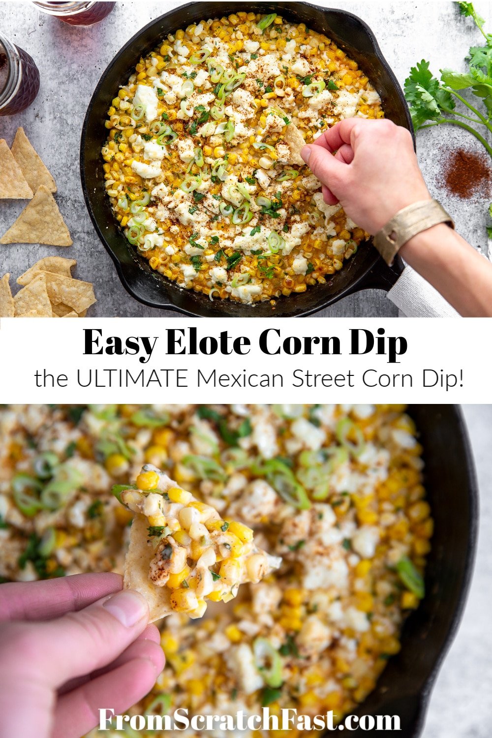 Elote Dip with Jalapeños and Feta: the BEST appetizer!