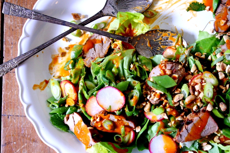 Unique BBQ Meals - Gochujang Grilled Pork Salad