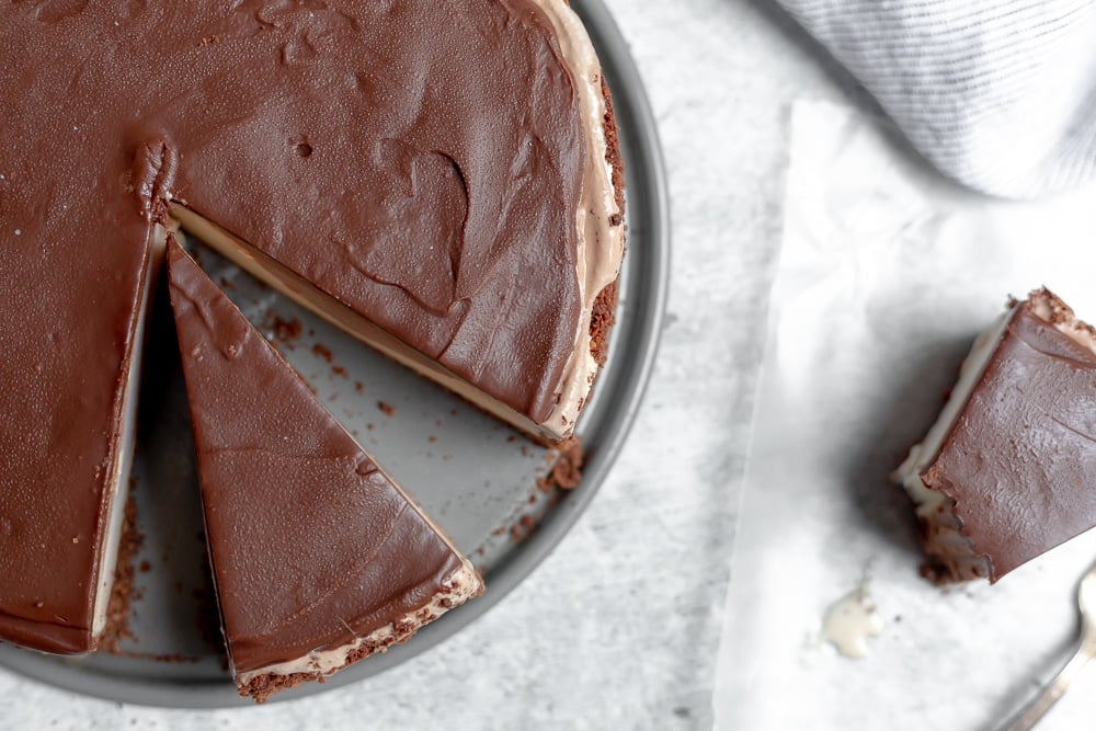 Easy ice cream pie with a wedge cut out