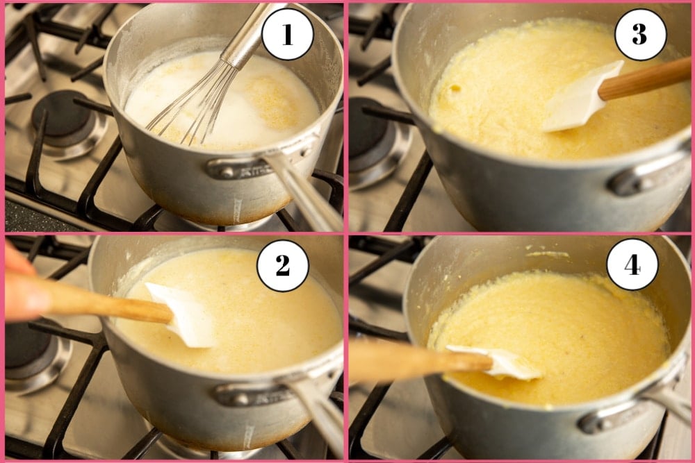 Process of making grits from scratch in 4 steps 