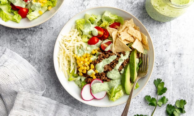 Healthy Taco Salad with Creamy Cilantro Lime Dressing