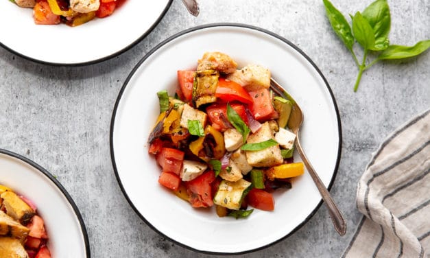 Healthy Grilled Panzanella Salad (A One Bowl Meal) gluten-free friendly!