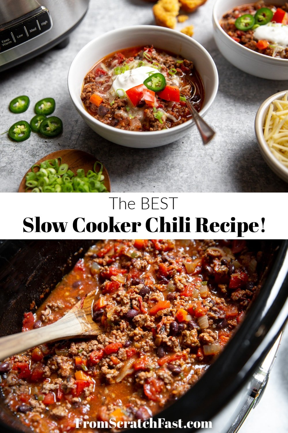 The BEST Slow Cooker Beef Chili - From Scratch Fast