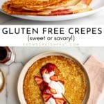 Gluten free crepes on a plate.
