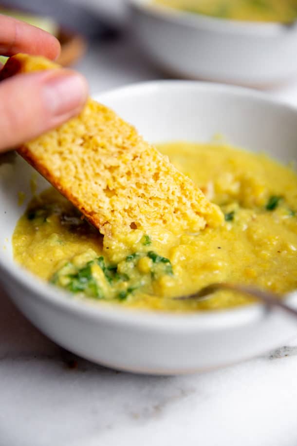Lentil Kale Soup with Coconut & Curry (Slow Cooker!) From Scratch Fast