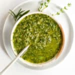 Italian salsa verde in a bowl.