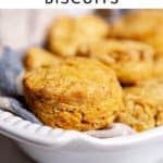 Gluten free biscuits in a serving bowl.