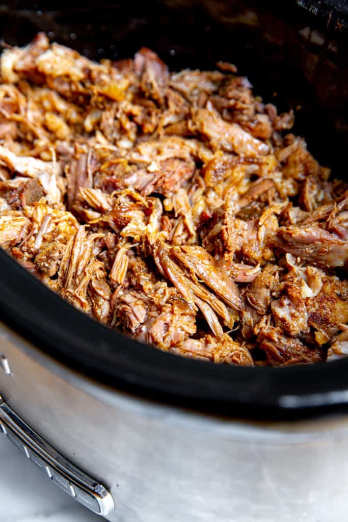 Carnitas in a slow cooker. 