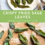 Fried sage leaves on paper towels.