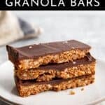 grain free granola bars stacked on a plate