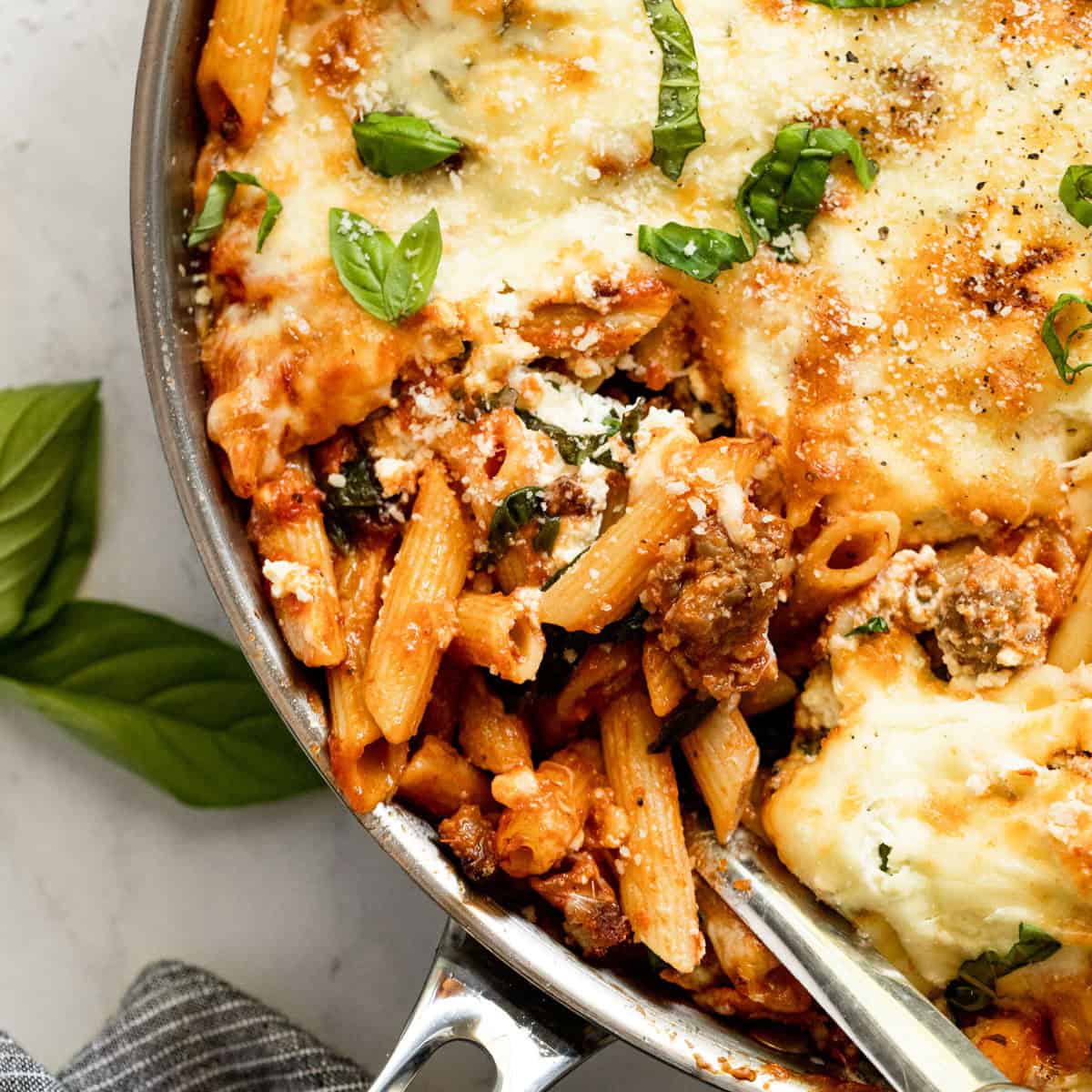 gluten free main dish pasta skillet meal.