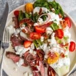 Grilled wedge salad on a plate