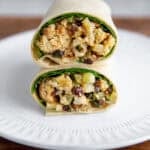cauliflower salad served in a wrap